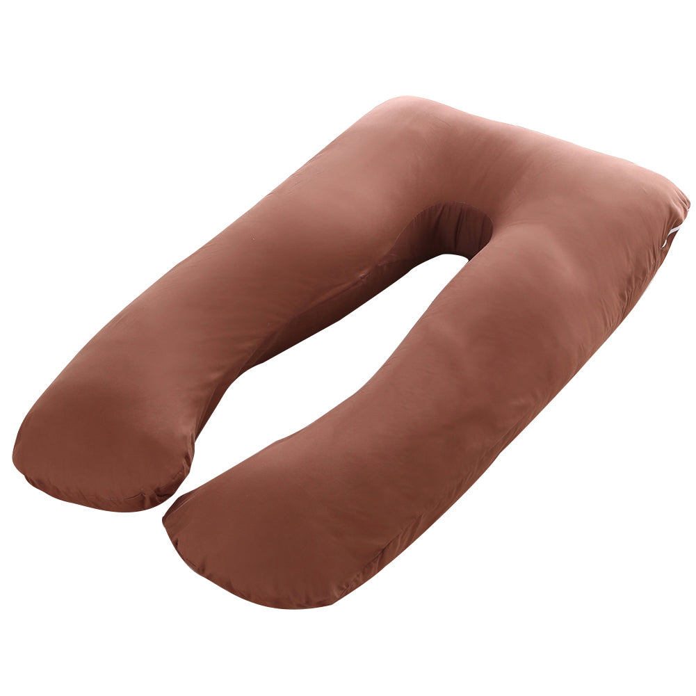 coussin de grossesse pour dormir taie marron
