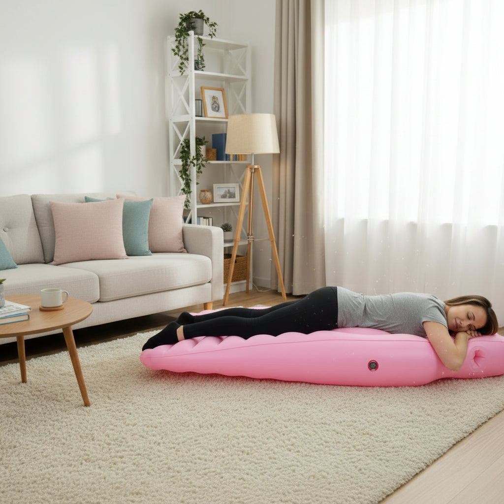 femme allongee coussin de grossesse a plat ventre