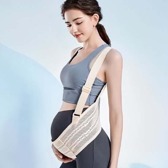 femme enceinte carresse ventre ceinture de grossesse 
