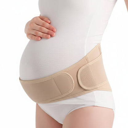 femme enceinte ceinture grossesse beige velclo adjustable