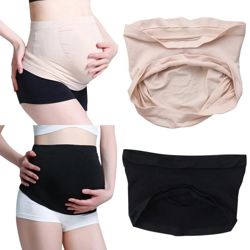 femme enceinte ceinture grossesse noire beige