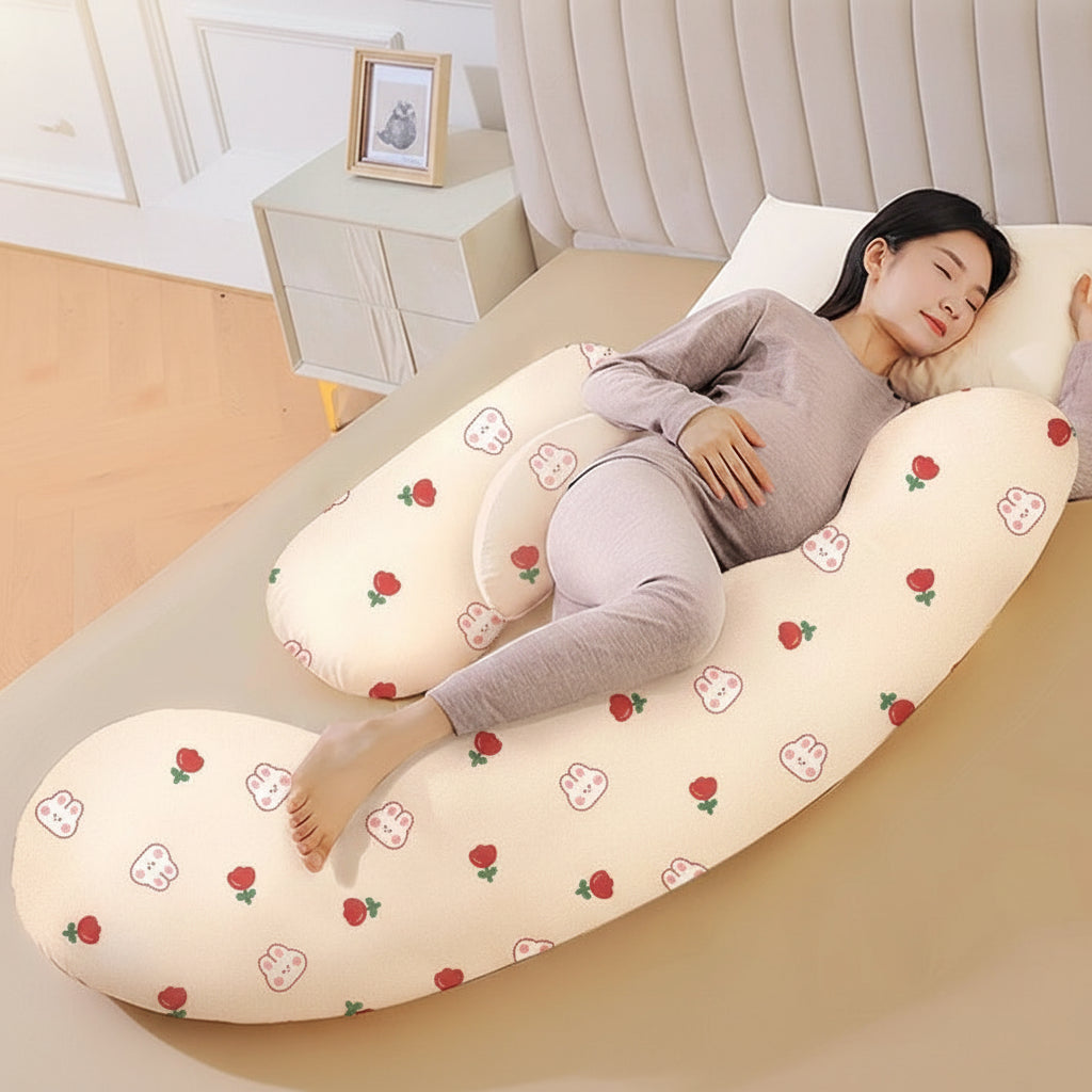 femme-enceinte-coussin-de-grossesse-pour-dormir-beige