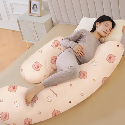 femme-enceinte-endormi-coussin-degrosssesse-rose.