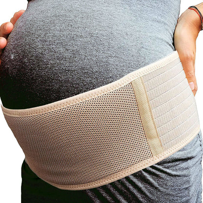 femme enceinte grossesse ceinture beige