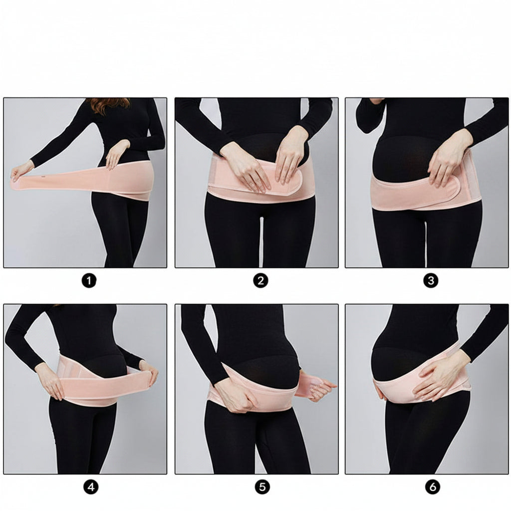 femme enceinte portant ceinture grossesse etape par etape