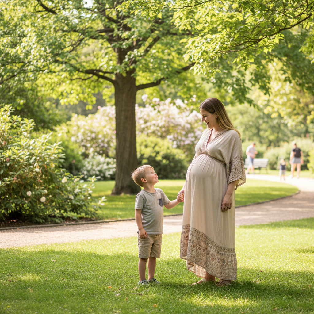 femme enceinte portant culotte de contention grossesse en dessous de la robe
