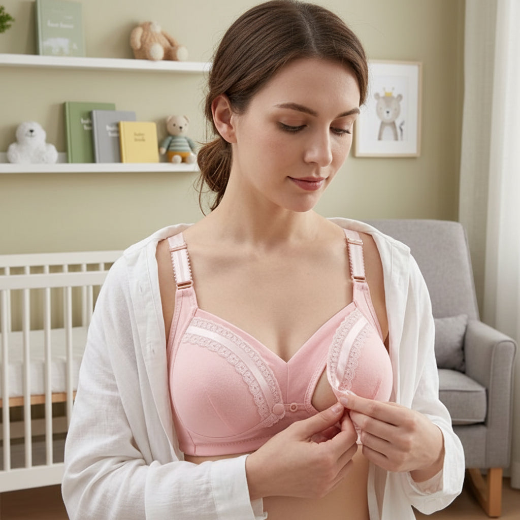 Femme portant soutien gorge allaitement