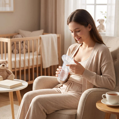 jeune maman chambre bebe tir lait manuel berceu
