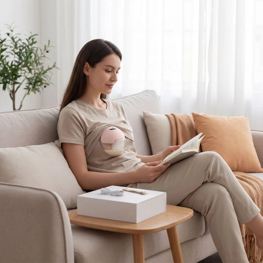 jeune maman livre tire lait electrique main libre