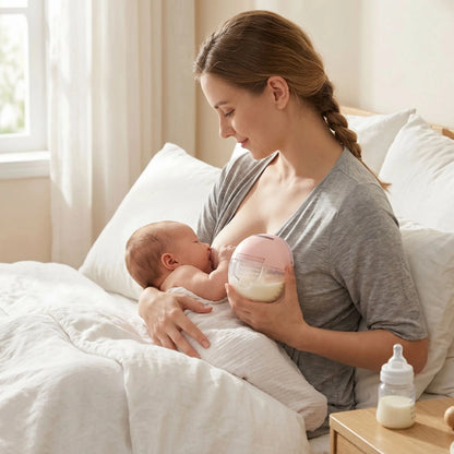 jeune maman bebe tete tire lait electrique chambre