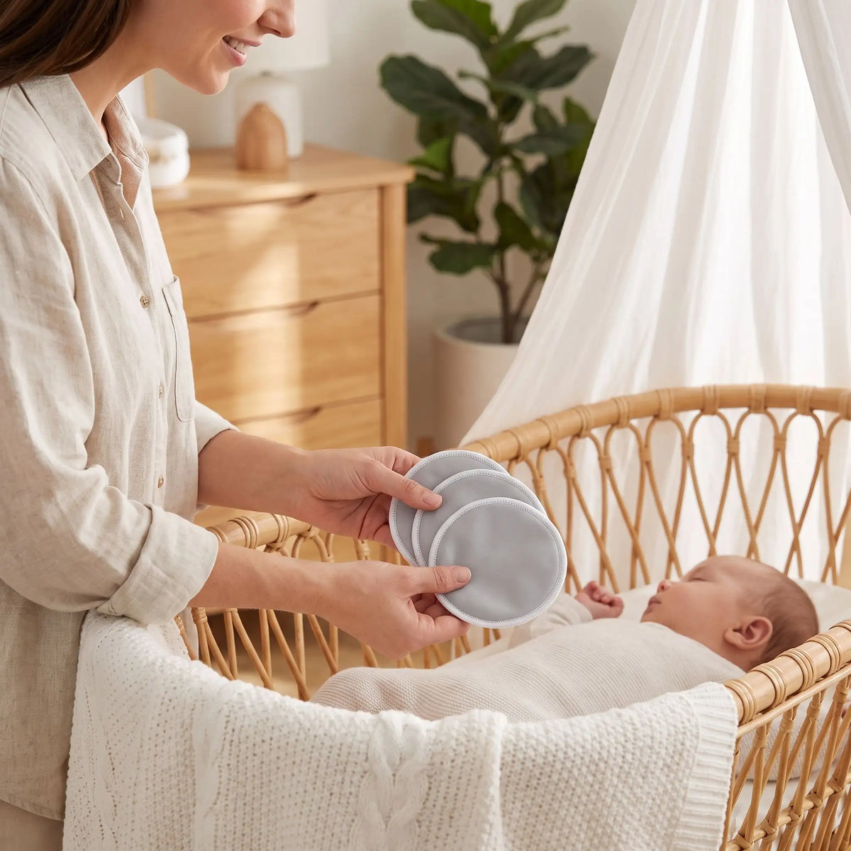 maman Coussinet d'allaitement lavable gris bebe