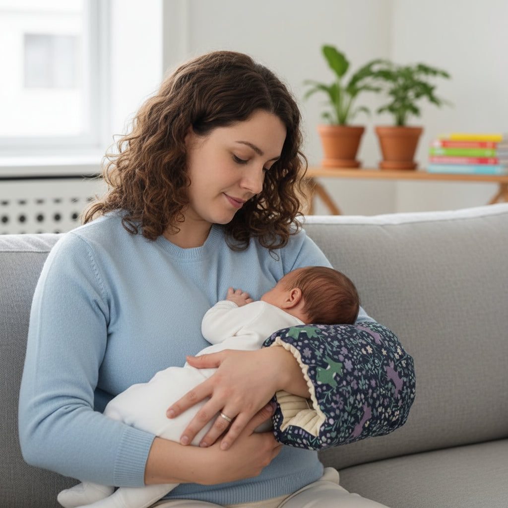 maman assisse divan bebe tete coussin d'allaitement 
