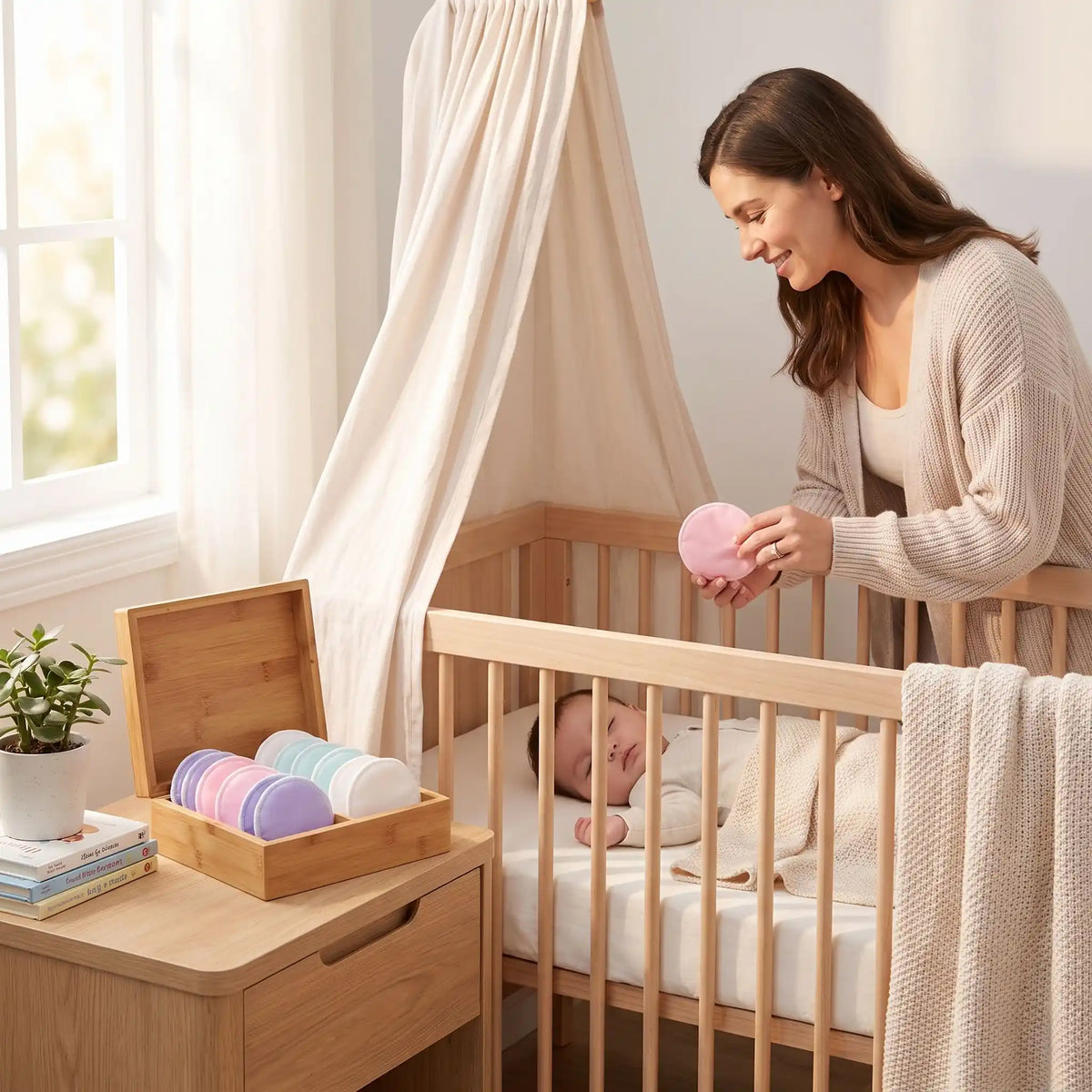 maman bebe berceau coussinet allaitement lavable