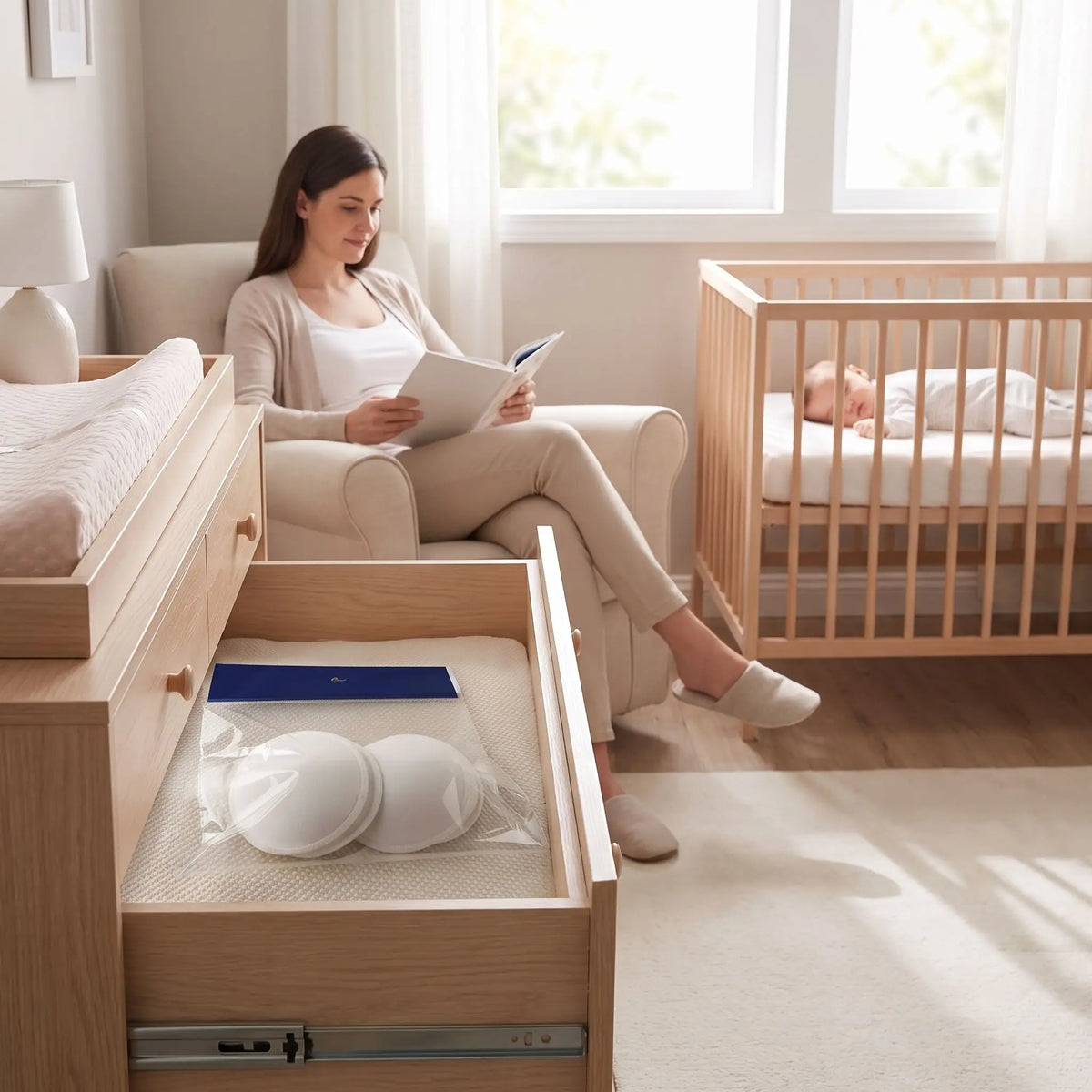 maman bebe chambre coussinets d'allaitement lavable
