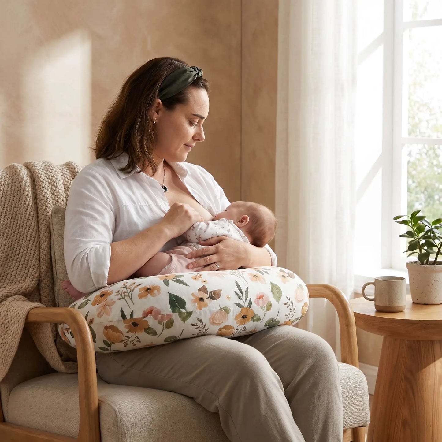maman bebe tete coussin allaitement chambre