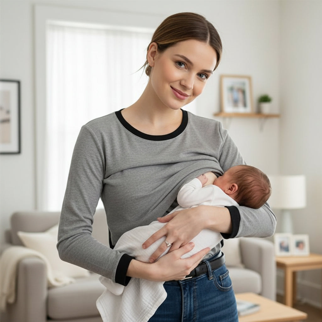 maman bebe tete salon T shirt allaitement 