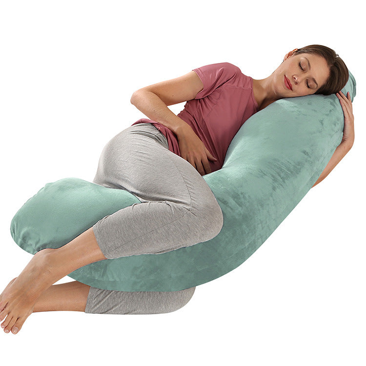 maman dort coussin pour grossesse vert forme j