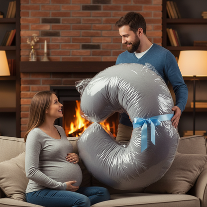 maman enceinte dort coussin de grossesse noir lit