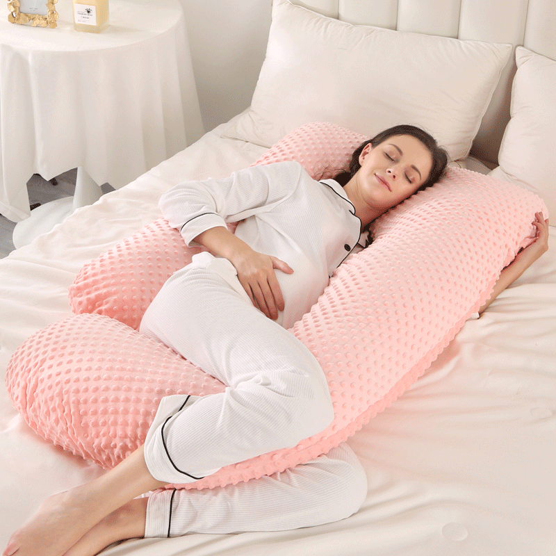 maman endormie coussin de grossesse rose formeG