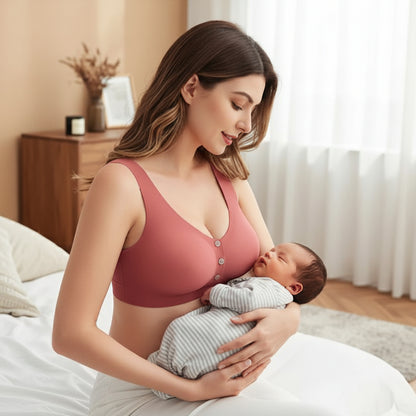 maman lit bebe dort soutien gorge grande taille allaitement rouge