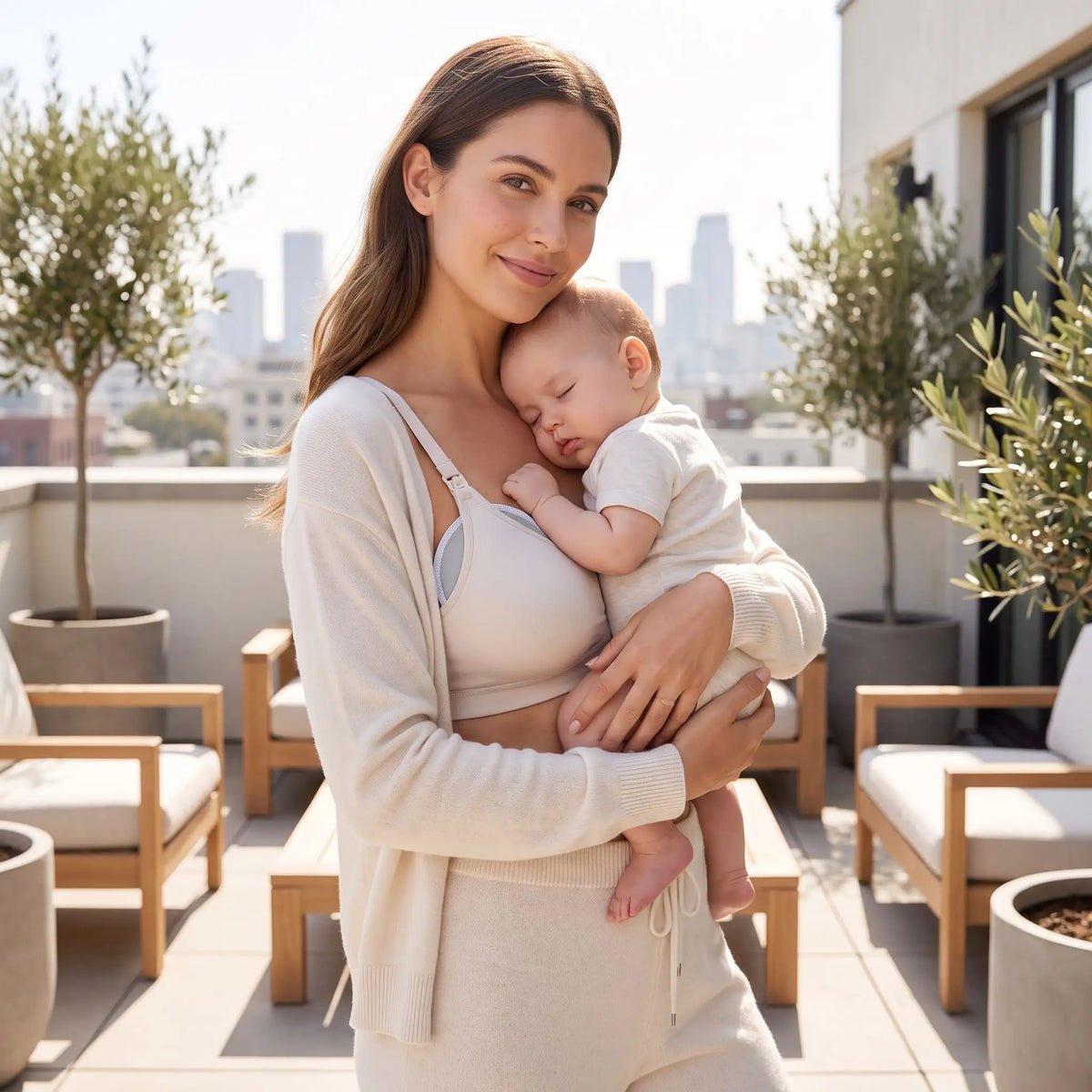 maman terasse Coussinet d'allaitement lavable gris bebe