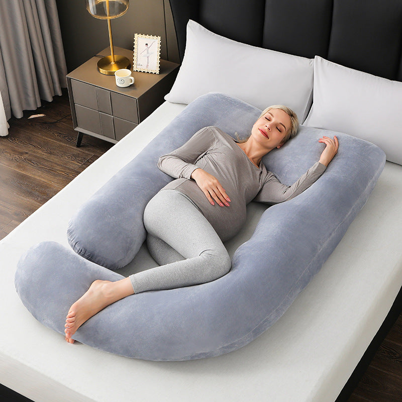 mere coussin de grossesse forme u gris clair