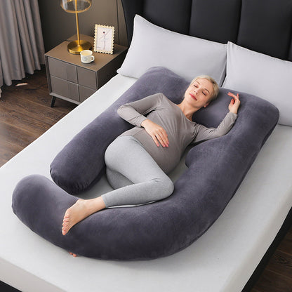 mere coussin de grossesse forme u gris