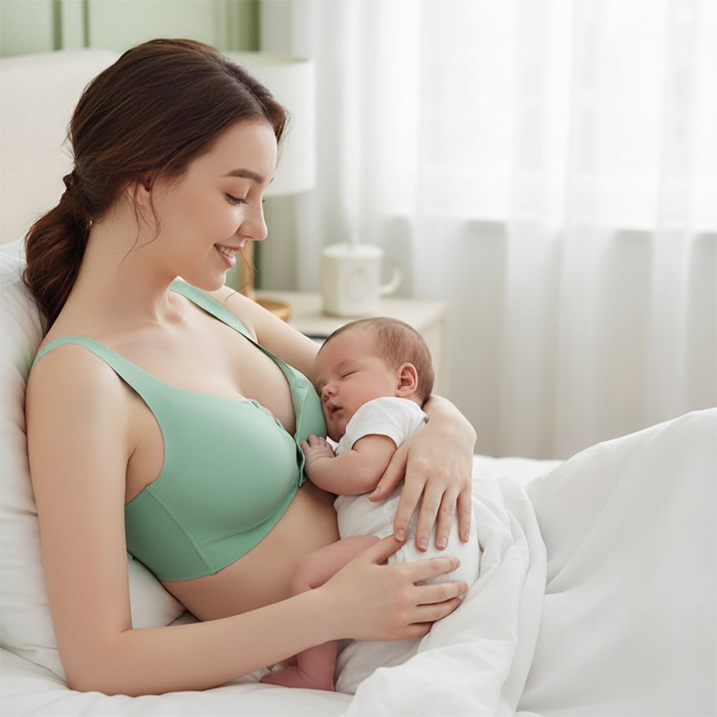mere sourit bebe dort lit soutien gorge grande taille allaitement 