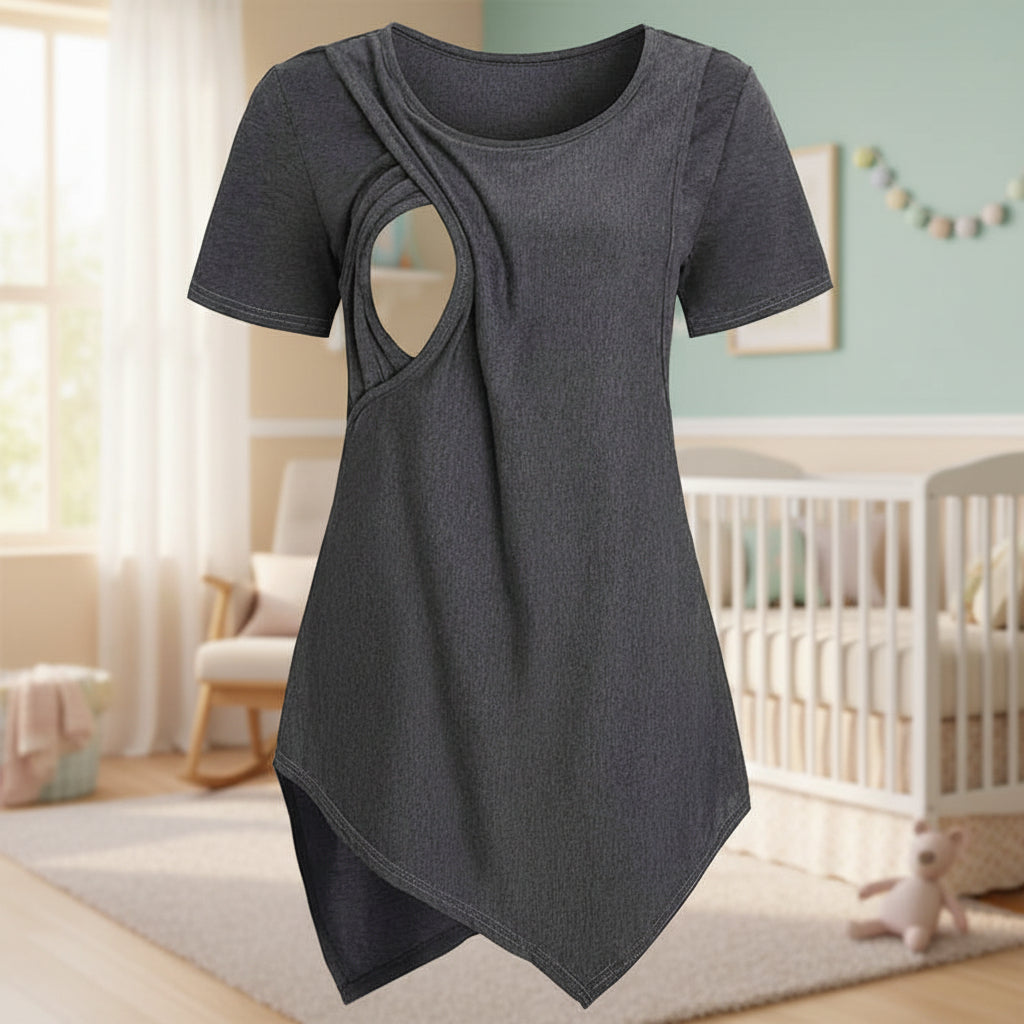 t shirt allaitement gris fonce